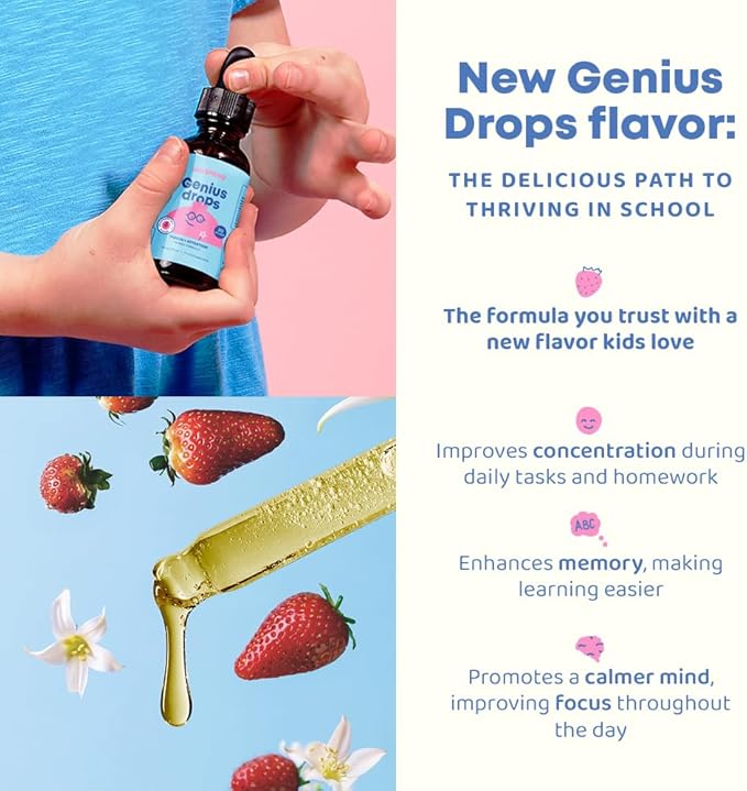 JoySpring Magnesium Citrate Liquid &amp Magnesium Glycinate and Genius Drops Smartberry Vanilla for Kids