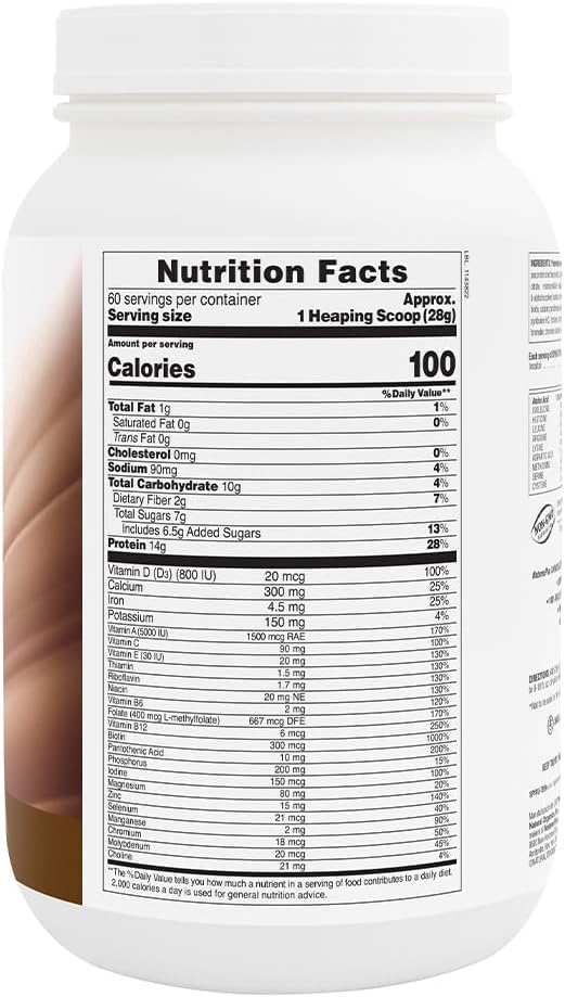 NaturesPlus SPIRU-TEIN Chocolate - 3.7 lbs - Plant-Based Protein Shake - Non-GMO Vegetarian Gluten Free - 60 Servings