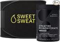 Sports Research Creatine Monohydrate and Sweet Sweat Waist Trimmer - Black and Yellow (Large)