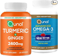 Turmeric &amp Omega-3: Turmeric Curcumin 2400mg 105 Capsules &amp Advanced Omega 3 90 Softgels