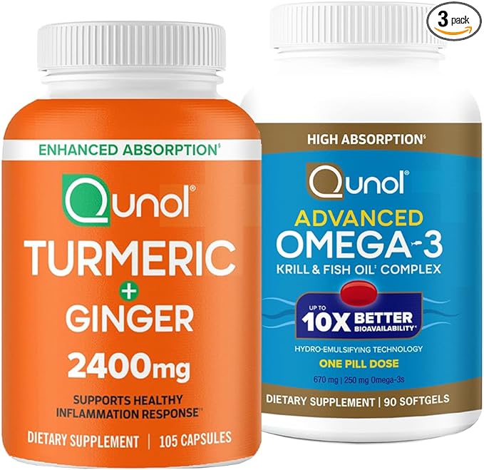 Turmeric &amp Omega-3: Turmeric Curcumin 2400mg 105 Capsules &amp Advanced Omega 3 90 Softgels