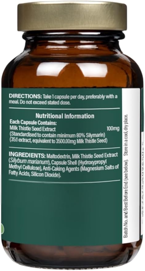 H and B Milk Thistle 100mg 60 Capsules