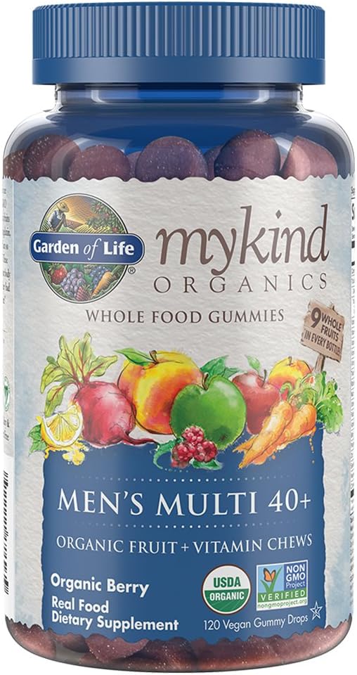 Garden of Life Organics Women's Gummy Vitamins - Berry - Certified Organic Non-GMO Vegan &amp Organics Men 40+ Gummy Vitamins 40+Multi Berry 120 Count