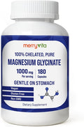 Magnesium Glycinate 1000mg - High Absorption chelated Magnesium Supplement - Supports Relaxation Restful Sleep Muscle Function &amp Bone Health - 180 Capsules - Vegan Non-GMO