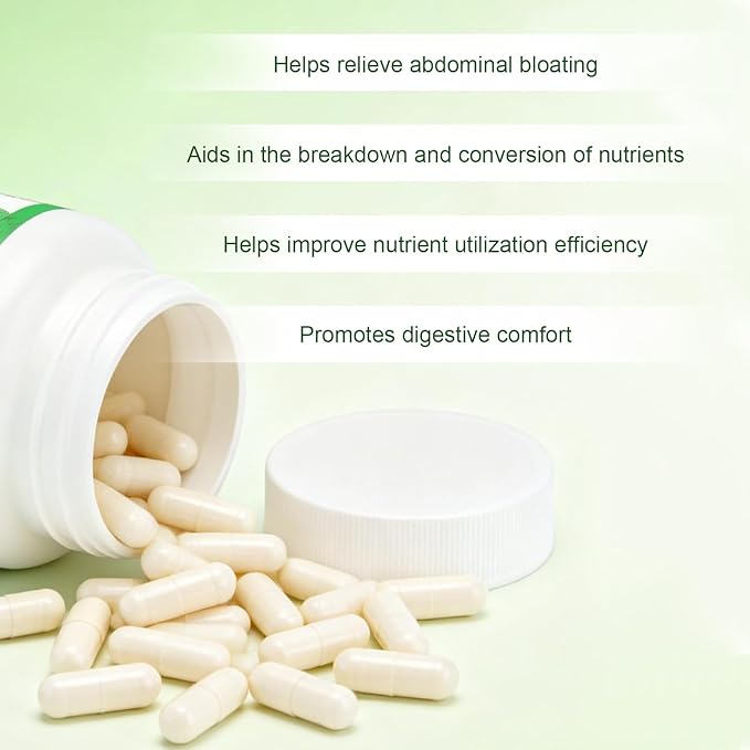 Digestive Enzyme Supplement containing Enzyme Blend - Supports Digestion of proteins carbohydrates fats and Dairy Products Brings Digestive Comfort - 60 Vegetarian Capsules (A Bottle of)