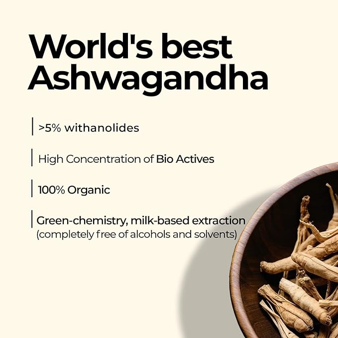 Zandu Ashwagandha 66 (KSM-66®) (600 mg) Clinically Proven 100% Root Extract for Maximum Potency