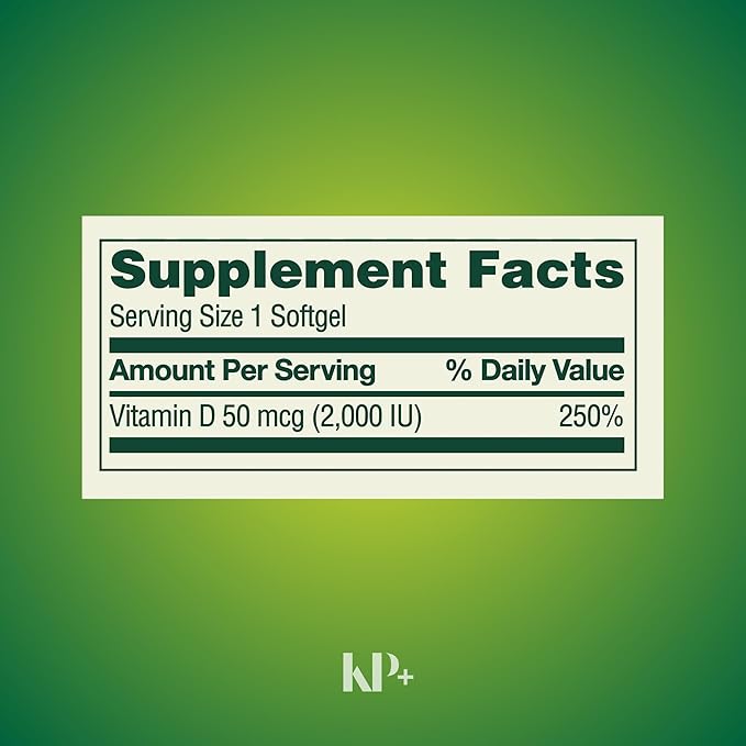 KP+ Vitamin D 50 mcg (2000 IU) | Bone &amp Immune Health | 400 Softgels | Pack of 1