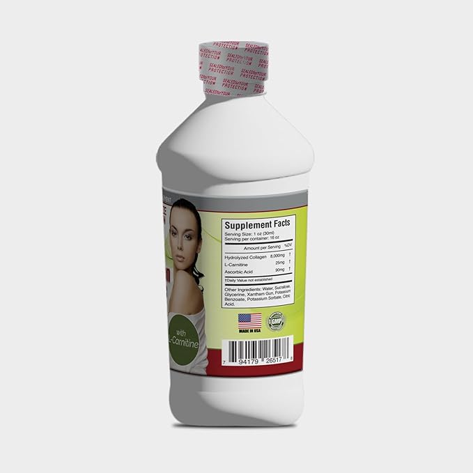 16oz Collagen Hydrolyzed Liquid + Vitamin C Anti-Aging L-Carnitine Colageno (3)