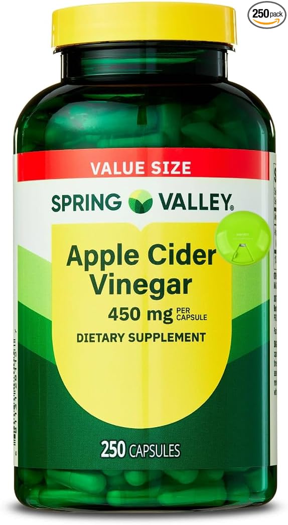 SUREFECT Spring Valley Apple Cider Vinegar 450 mg Capsules - 250 Count Organizer