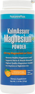 NaturesPlus KalmAssure Magnesium Powder - 1.15 lb Pack of 2 - Orange Flavor - Supports Nerve and Muscle Relaxation - Non-GMO Gluten Free Vegan - 120 Total Servings