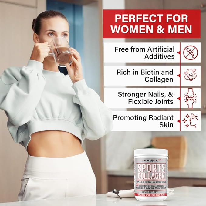 Sports Collagen Powder 12.42 oz Pack of 2 - Grass Fed Bovine &amp Wild Fish Hydrolyzed Type I II III Multi Collagen Peptides Unflavored Protein Powder with BCAA Magnesium &amp Electrolytes