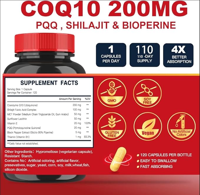 CoQ10 200mg - 110 Veggie Capsules