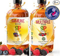 Liquid Kids Multivitamin and Immune Support - Organic Elderberry Syrup | 31 Vegan Minerals &amp Multi Vitamins for Kids | 20 Fruit Extracts Toddlers | No Sugar NO Artificial Flavor 100% Vegetarian