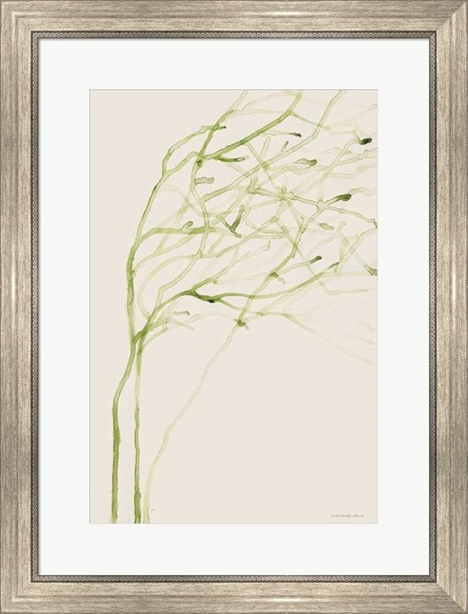 Thistle and Thatch by Kamdon Kreations Framed Art Print Wall Picture Silver Scoop Frame 21 x 28 inches