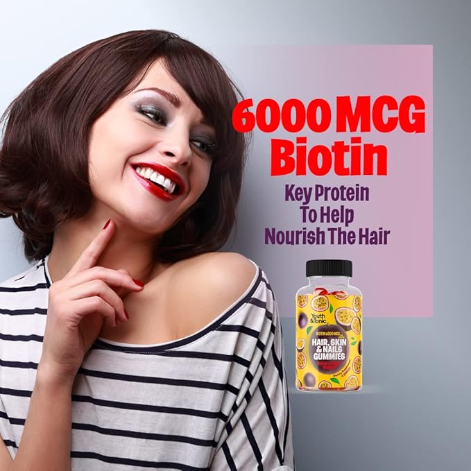 70 Hair Gummies Biotin 6000mcg Collagen Silicon PABA &amp Multivitamins | Hair Skin and Nails Vitamins Gummy for Women | B Complex Folic Acid 400mcg Vitamin A C D E &amp Zinc for Hair Growth | Pecti