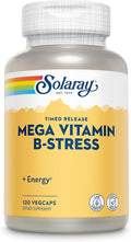 SOLARAY Mega Vitamin B-Stress Timed-Release Vitamin B Complex with 1000 mg of Vitamin C for Stress Energy Red Blood Cell &amp Immune Support 60 Day Guarantee Vegan 40 Servings 120 VegCaps