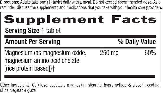 Country Life Chelated Magnesium 250mg Supports Bone and Immune Health Daily Supplement 240 ct