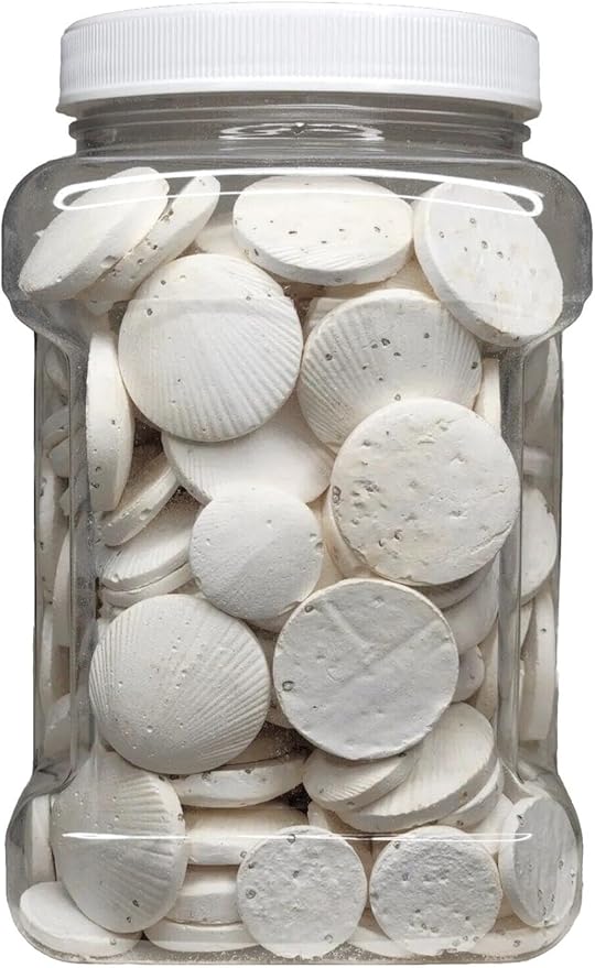 Aquatic Foods Inc. Calcium Feeder Disks for Shrimp Snails Crabs Crayfish Hermit Crabs and All Tropical Fish 400 Count Jar of Small Feeder Disks