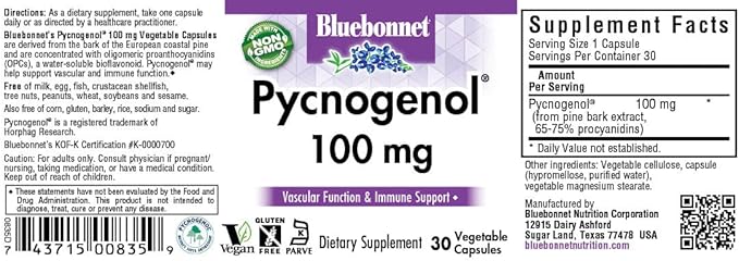 BLUEBONNET NUTRITION PYCNOGENOL 100 mg