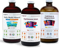 LIQUIDHEALTH Muscles Bones &amp Joints Liquid Vitamin Bundle with Daily Multi Mineral Optimum Joint Liquid Glucosamine and Calcium &amp Magnesium Supplements - Bone &amp Joint Health Energy Ve