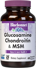Bluebonnet Nutrition Glucosamine Chondroitin &amp MSM Glucosamine Bone &amp Joint Health* Non-GMO Gluten-Free Soy-Free Dairy-Free 60 Vegetable Capsules 20 Servings