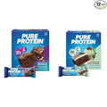 Pure Protein 12 Count Galactic Brownie &amp Chocolate Mint Cookie Protein Bars Bundle | 20g &amp 19g High Protein | Gluten Free | Pre &amp Post Workout | Low Sugar