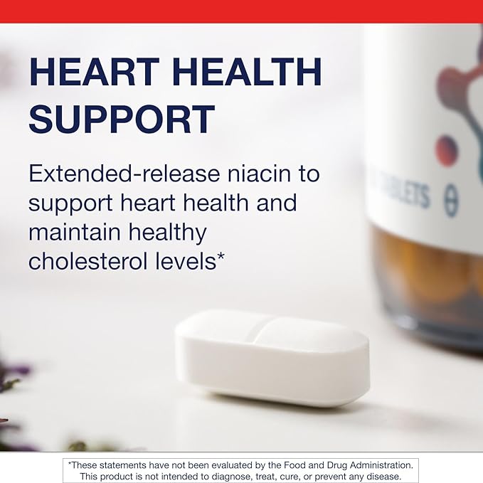 Metagenics Niatain Niacin B3-500 mg Nicotinic Acid with Sustained Release for Reduced Flushing - Supports Cholesterol Energy Nervous &amp Cardiovascular Health* - Non-GMO Gluten-Free - GMP Certifi
