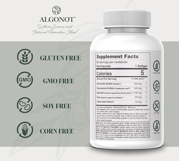 Algonot CystoProtek – Bladder Health – Exclusive Combination of Hyaluronate Chondroitin and Natural Flavonoids – 90 Capsules