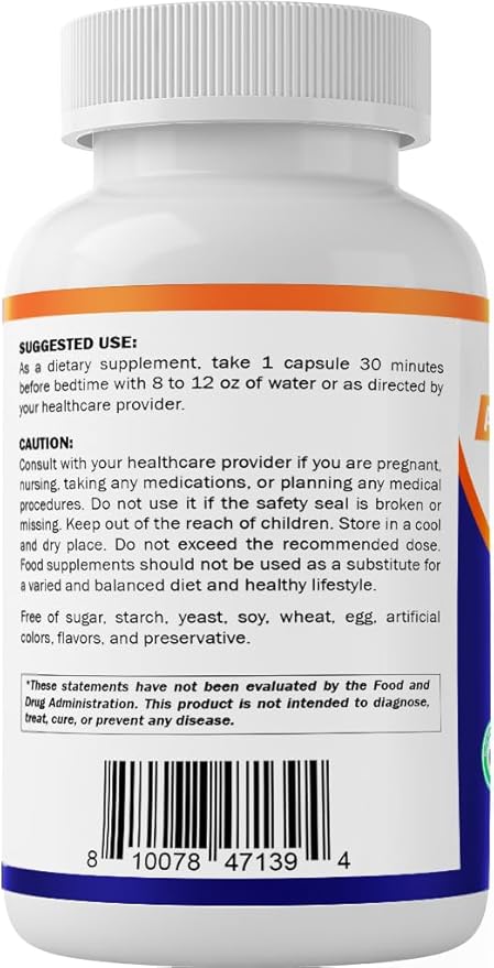 Vitamatic Advanced Sleep Aid with Melatonin - 120 Vegetable Capsules Made with B6 Magnesium L-Theanine L-Tryptophan 5-HTP GABA Valerian Chamomile Passion Flower Ashwagandha &amp Black Pepper