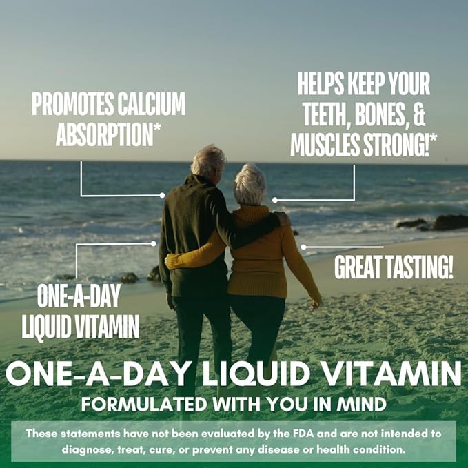 Premium Liquid Calcium Magnesium Supplement | Promotes Strong Bones &amp Healthy Teeth | Natural Liquid Vitamin w/Calcium Magnesium Citrate Boron &amp Vitamin D3 | 98% Max Absorption | 16oz 32 Se