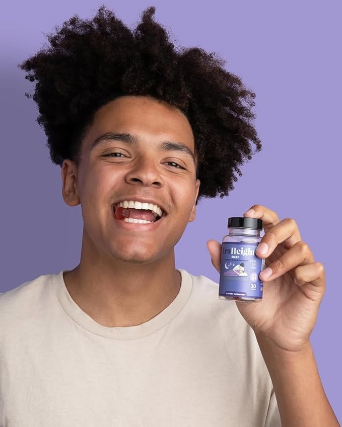 TruHeight Sleep Gummies - Kids &amp Teen Natural Sleep Aid for Tall &amp Growing Bodies - Pediatric Recommended Growth - Melatonin Gummy Ashwagandha L-Theanine Lemon Balm - Mixed Berry Taller Ag