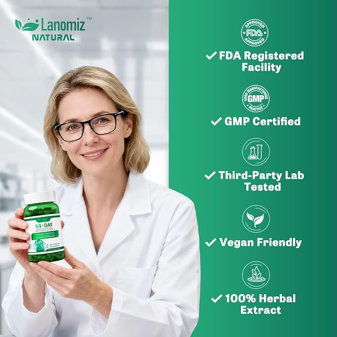 14DAY Appetite &amp Craving Control Gut Health Complex Featuring Delayed-Release Probiotics &amp White Kidney Bean Extract 5-HTP(5-hydroxytryptophan) 60 Vegetarian Capsules