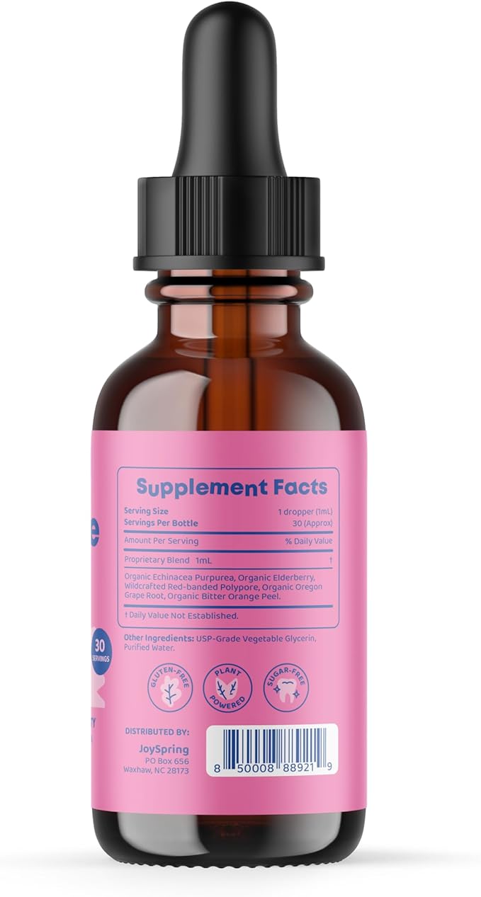 JoySpring Zinc with Vitamin C Liquid Supplement Immune Support for Kids 1 fl oz