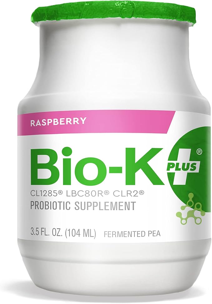 Bio-K Plus Organic Raspberry Fermented Pea Probiotic 6 Pack 3.5 Fz