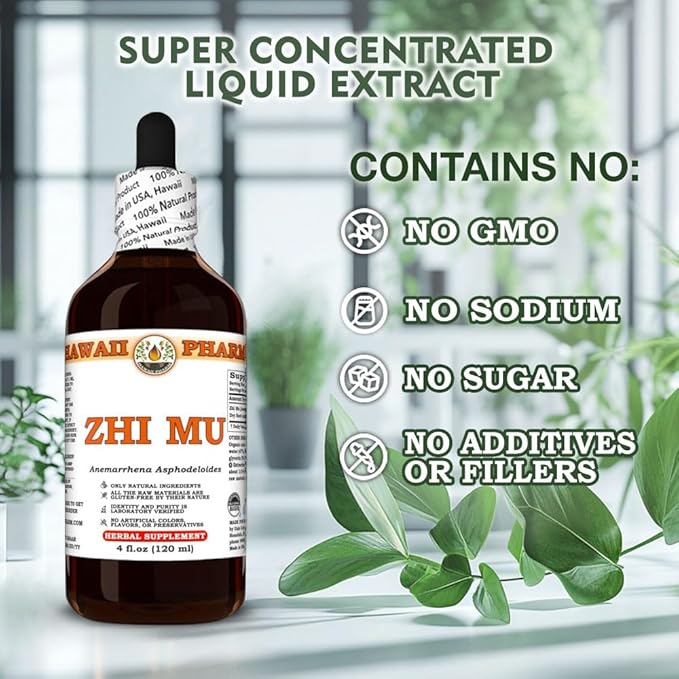 Zhi Mu (Anemarrhena Asphodeloides) Dry Root Tincture All Natural Vegan Pure Liquid Extract - 2 fl.oz