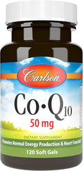 Carlson - Co-Q10 Co-Enzyme Q10 50 mg Energy Production &amp Heart Function 120 Softgels