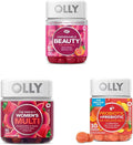 OLLY Undeniable Beauty Gummy for Hair Skin Nails (Grapefruit 60 Count) Women's Multivitamin Gummy (Berry 90 Count)