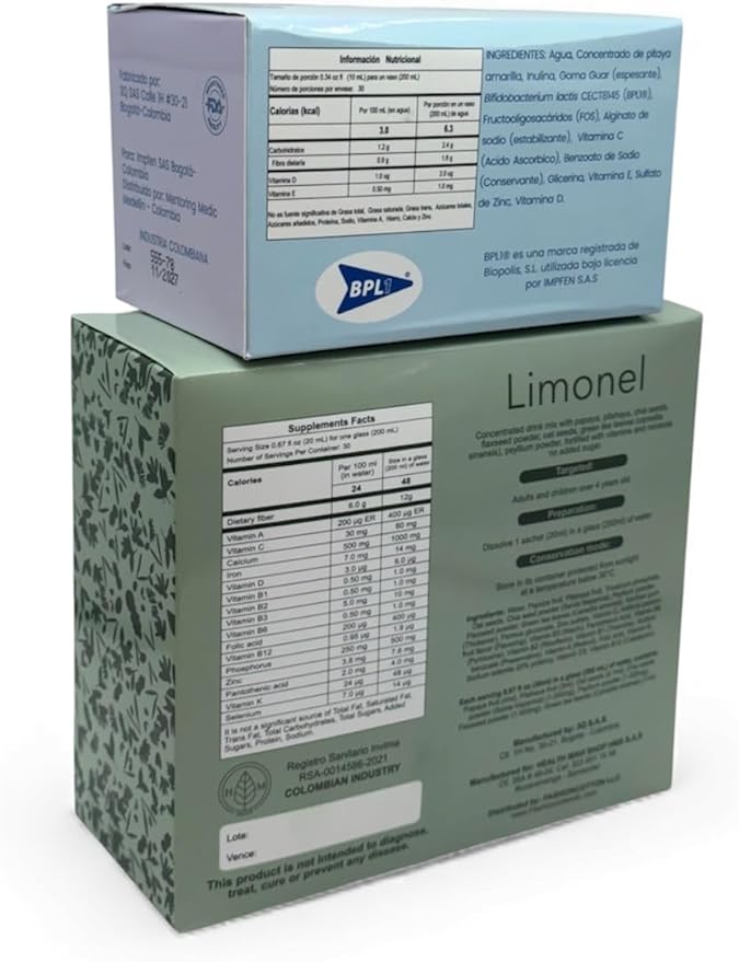 Limonel y Posbion Liquid Fiber and posbiotic
