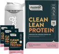 Nuzest Vegan Pea Protein Powder - Clean Lean Protein 10 Servings 20g Protein Wild Strawberry Protein Shake Mix + Sports Shaker Bottle 24oz
