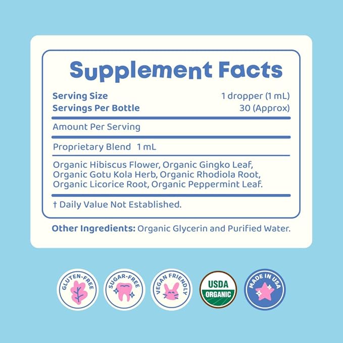 JoySpring SleepBerry Liquid Melatonin and Genius Drops Smartberry Vanilla for Kids