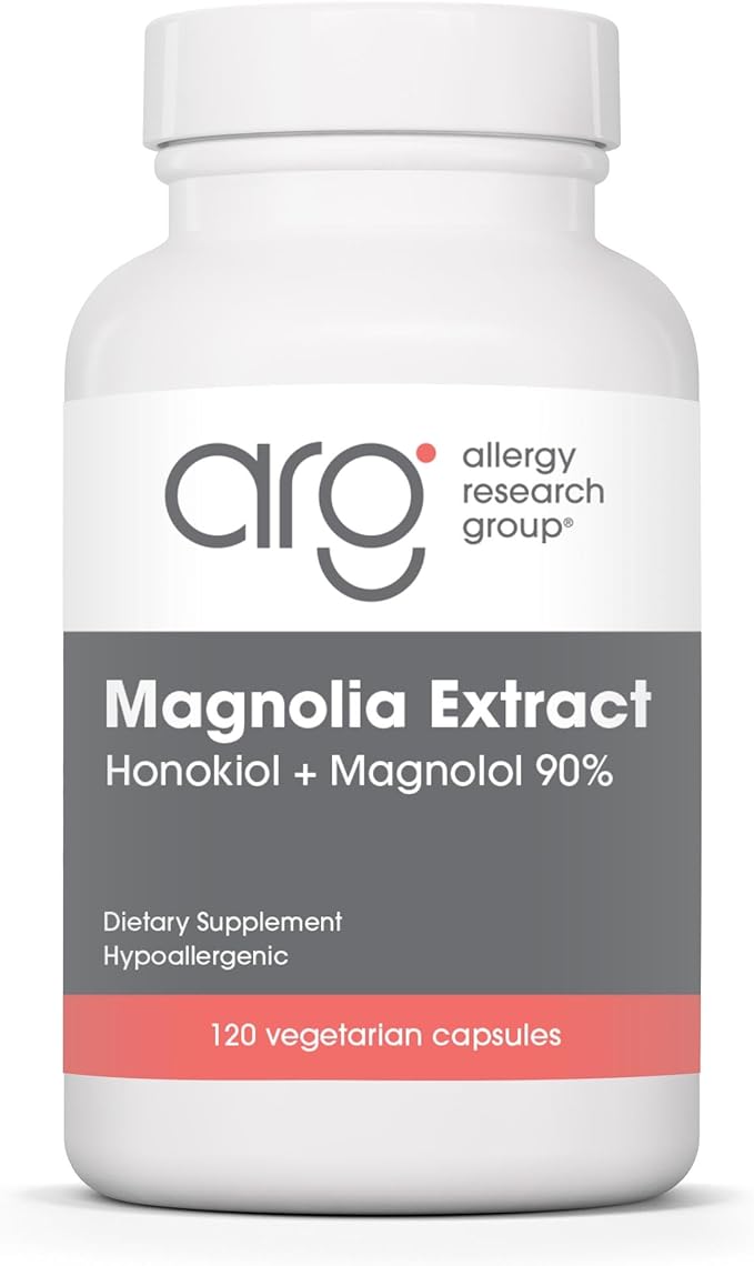 Allergy Research Group Magnolia Extract - Delivers 200 mg Magnolia Bark with 90 Percent Honokiol &amp Magnolol - Supports Stress Balance Calm &amp Restfulness - 120 Servings - 120 Capsules