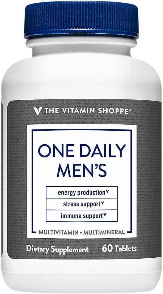 The Vitamin Shoppe One Daily Men's Multivitamin - Energy &amp Antioxidant Blend Daily Multi-Mineral Supplement for Optimal Men's Health Gluten &amp Dairy Free (60 Tablets)