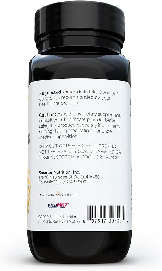 Smarter Nutrition Magnesium and Vitamin D3+K2 Bundle - Magnesium Complex with Glycinate Citrate Malate and Bisglycinate and 5000 IU of Vitamin D with K2 Complex [30-Day Supply]