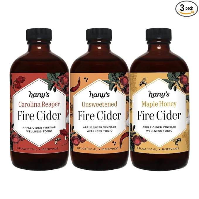 Hany's Harvest Fire Cider Sampler Pack – 8 fl oz Glass Bottle | All-Natural Small-Batch Handcrafted Non-GMO Gluten-Free