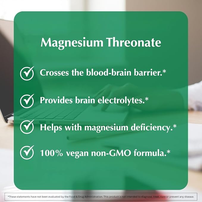Provita Magnesium L-Threonate Supplement | Cognitive Support &amp Brain Electrolyte Balance | High Absorption Magnesium for Memory Focus &amp Brain Health | Vegan Capsules | 50mg Elemental Magnesiu