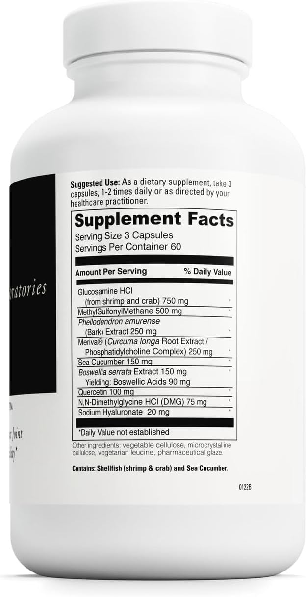 DAVINCI Labs CX-2 Solution - Dietary Supplement to Support Muscle Function Joint Health Hydration and Flexibility - with Glucosamine HCl MSM Sea Cucumber and More - Gluten-Free - 180 Capsules