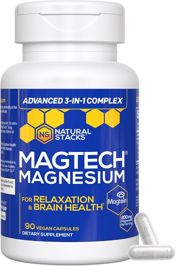 Natural Stacks Magtech Magnesium Value Bundle - 3 Forms of Magnesium - Featuring Magtein L-Threonate - Supports Relaxation and Brain Health* - 270 Total Capsules