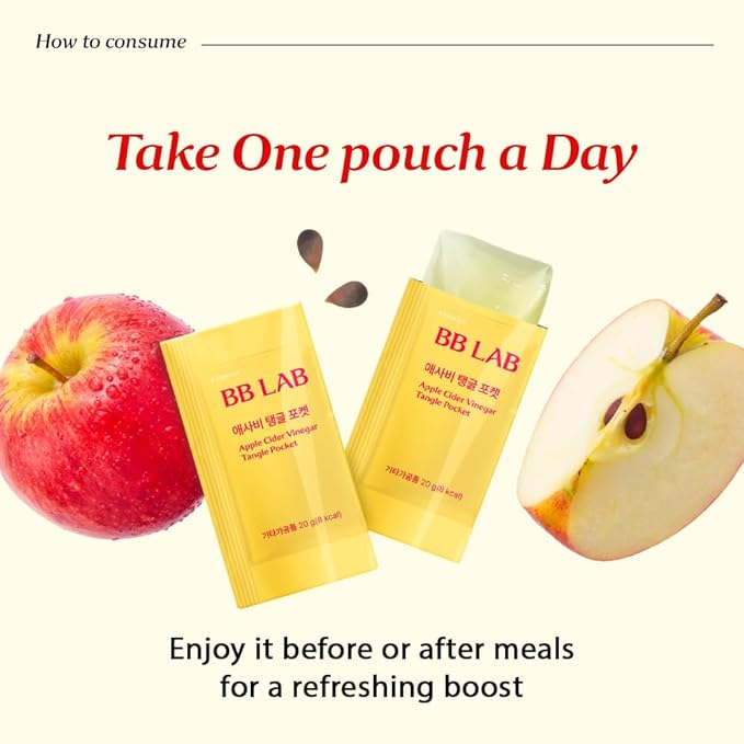 NUTRIONE BB LAB Apple Cider Vinegar Jelly – 5000mg Per Pouch Zero Sugar 20g x 14 Packs Premium Korean Apple Cider Vinegar Convenient Delicious &amp Refreshing Apple Flavor