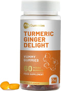 Turmeric and Ginger Gummies | 60 Vegan | Natural Peach Flavour | Mouth-Watering Gummies for Overall Health and Well-Being by Prowise