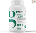 GLIMLACH Omega-3 &amp CoQ10 Softgels 1280 mg Omega-3 100 mg CoQ10 Heart Health Cellular Energy Antioxidant Support (Pack of 3 50 Softgel Each Jar)